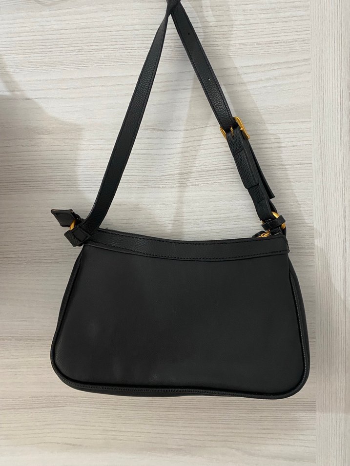 Siyah Deri Kadın Çanta, Tokalı - Görsel 3