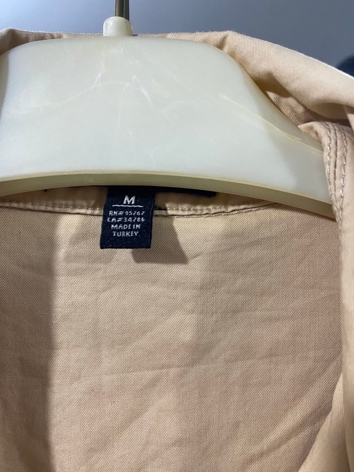 Bej Keten Düğmeli Gevşek Kesim Tulum - Görsel 2