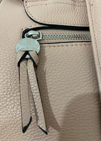 Bej Deri Kadın Sırt Çantası - Görsel 3