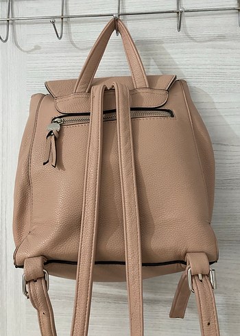Bej Deri Kadın Sırt Çantası - Görsel 2