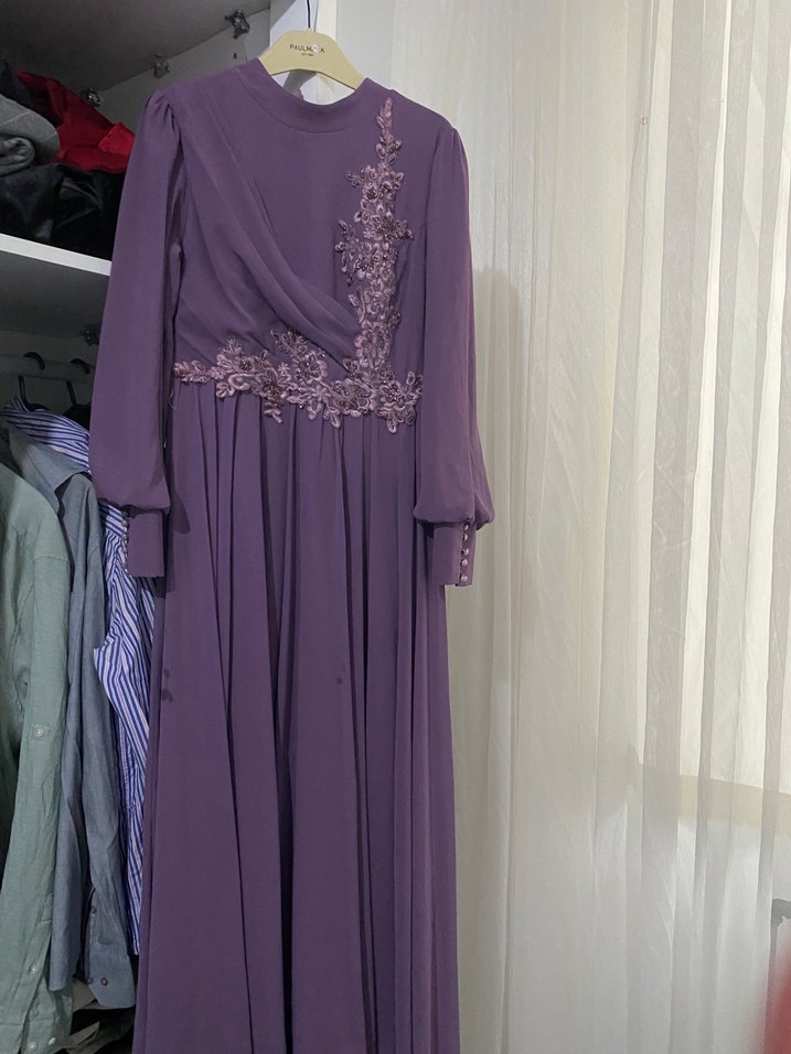 Mor Drapeli İpek Görünümlu - Görsel 2