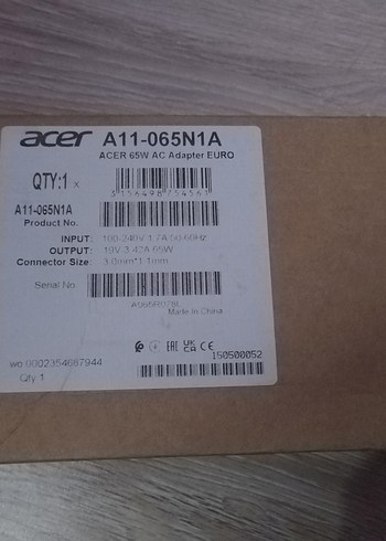 Acer 65W AC Adaptör Euro