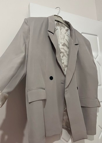 LC Waikiki Bej Düğmeli Kadın Keten Blazer Ceket
