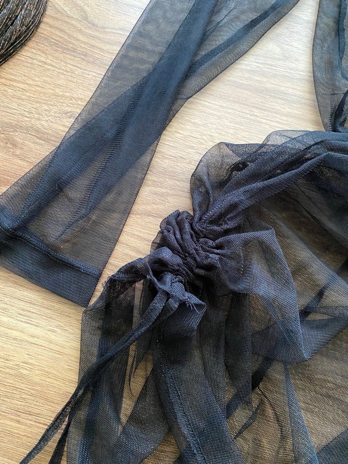 Uzun Siyah Transparan Pareo - Görsel 5