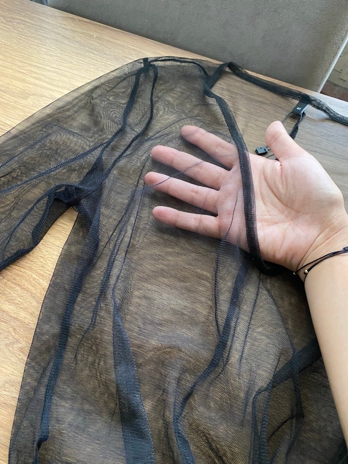 Uzun Siyah Transparan Pareo - Görsel 4