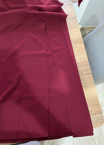 Trendyol & Milla Bordo Drapeli Uzun Straplez Elbise
