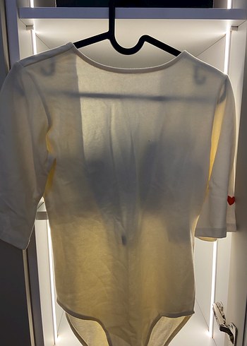 Kalp İşlemeli Beyaz ctcıtlı bluz - Görsel 2