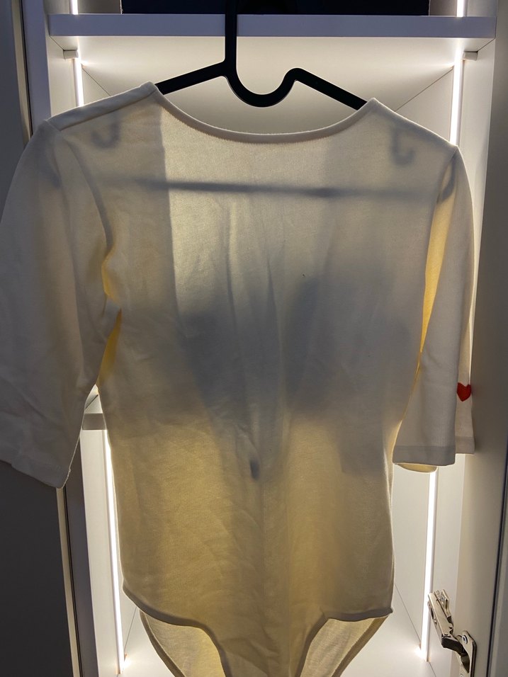 Kalp İşlemeli Beyaz ctcıtlı bluz - Görsel 2