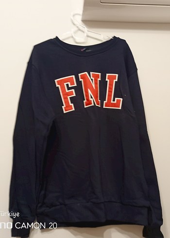 Lacivert Final Baskılı Uzun Kollu Sweatshirt large L forma