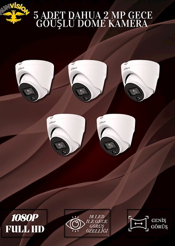 Dahua 2 MP 5 KAMERALI IP / DOME FULL PAKET - Görsel 2