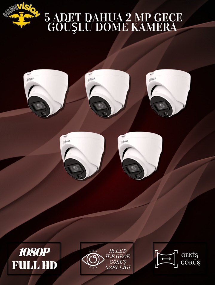 Dahua 2 MP 5 KAMERALI IP / DOME FULL PAKET - Görsel 2