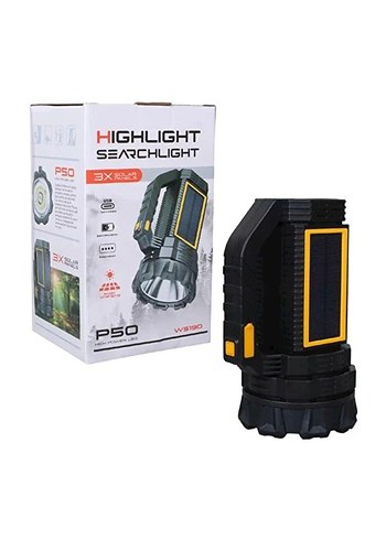 Powermaster  Solar Şarjlı El Feneri Uzun Mesafe Işıldak - Görsel 4