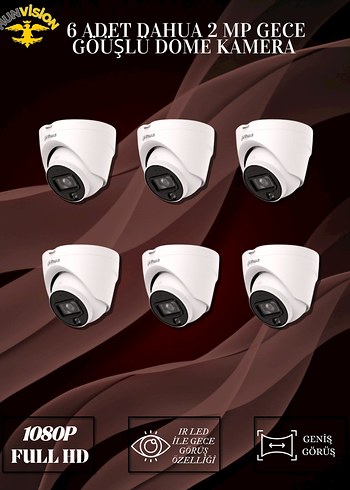 Dahua 2 MP 6 KAMERALI IP / DOME FULL PAKET - Görsel 2
