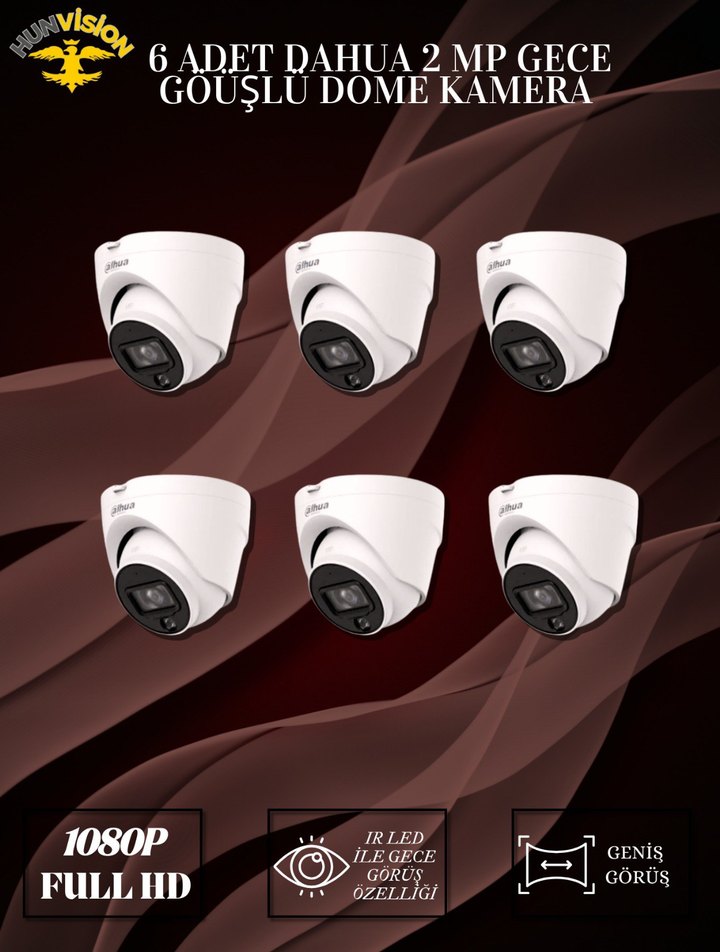 Dahua 2 MP 6 KAMERALI IP / DOME FULL PAKET - Görsel 2