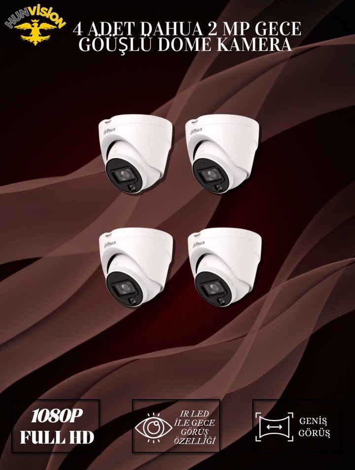 Dahua 2 MP 4 KAMERALI IP / DOME FULL PAKET - Görsel 2