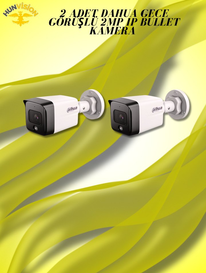 Dahua 2 MP 2 KAMERALI IP / BULLET FULL PAKET - Görsel 2