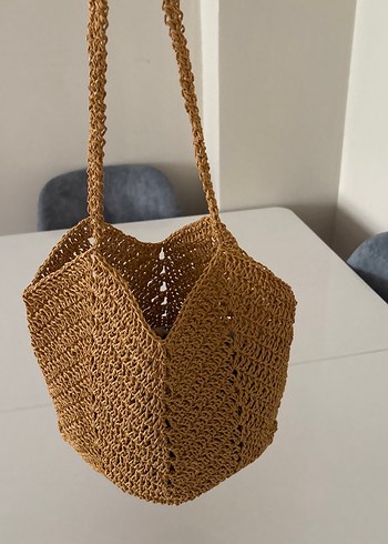 Bej Örgü Bohem Kadın Çanta - Görsel 2