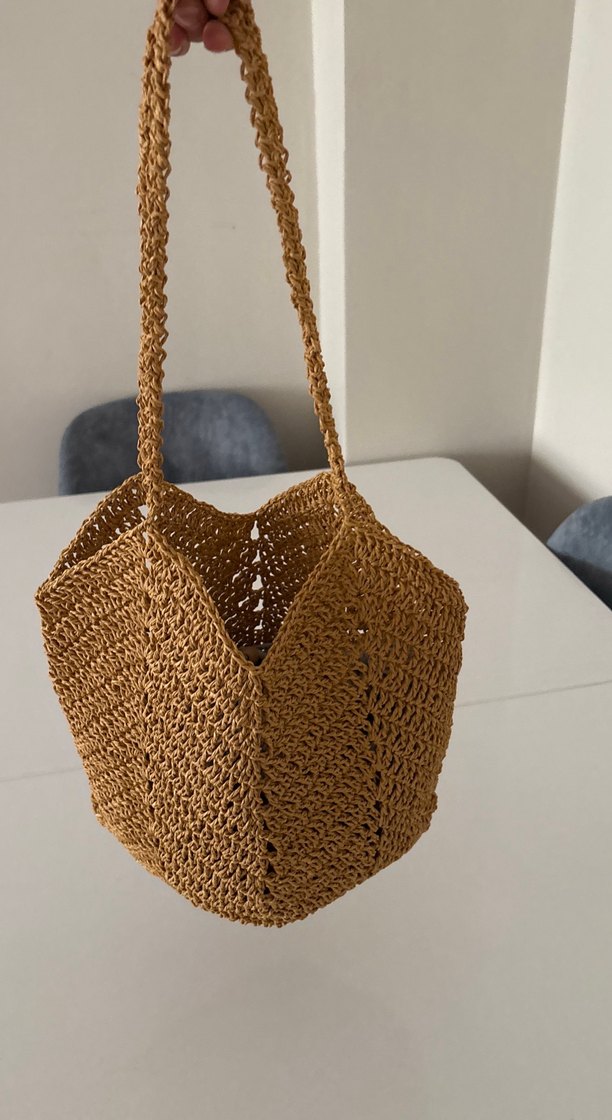 Bej Örgü Bohem Kadın Çanta - Görsel 2