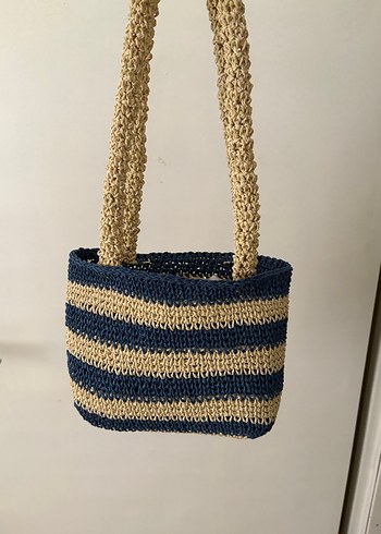 Çizgili Örgü Bohem Kadın Çantası - Görsel 2