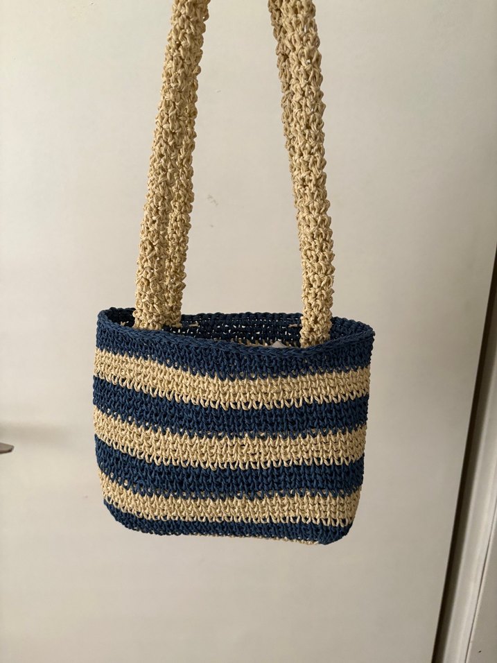 Çizgili Örgü Bohem Kadın Çantası - Görsel 2