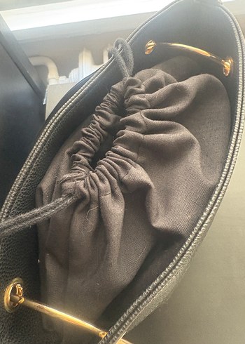  Beden Siyah Kumaş & deri Minimalist Kadın Çanta
