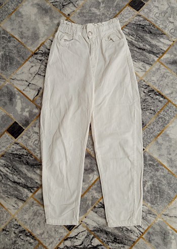 Gri Rahat Kesim Kadın Keten Pantolon - Görsel 2