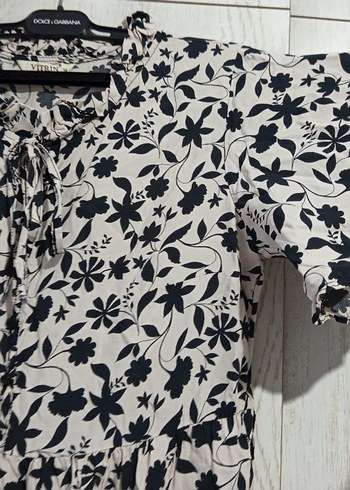 Bohem V Yaka Fırfırlı Uzun Elbise - Görsel 3