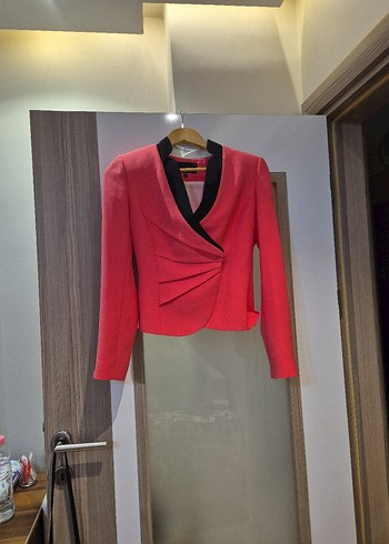 Diğer Kısa Kesim Nar çiçeği Kadın Blazer Ceket