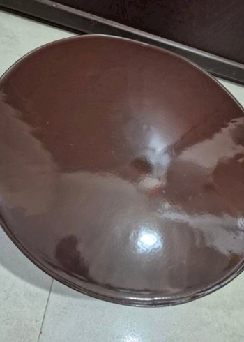 55 cm çapı. Koyu Kahverengi emaye ekmek sacı - Görsel 5