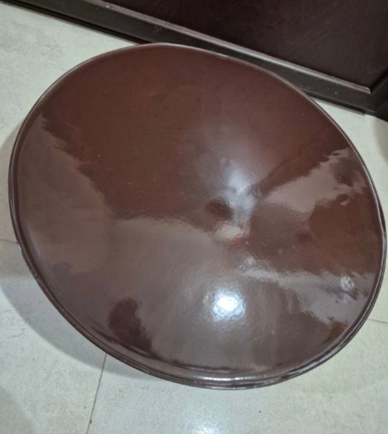 55 cm çapı. Koyu Kahverengi emaye ekmek sacı - Görsel 5