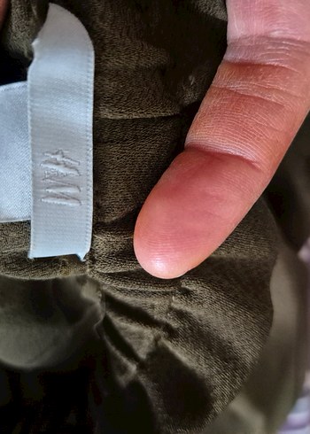 Drapeli midi Kahverengi Keten Etek - Görsel 3