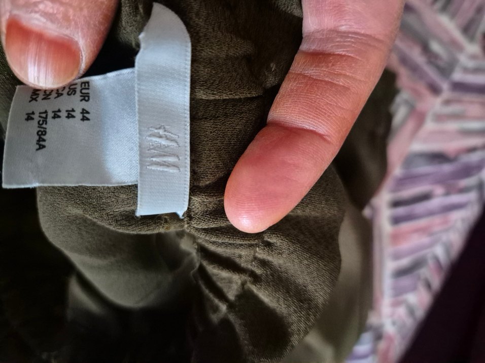 Drapeli midi Kahverengi Keten Etek - Görsel 3