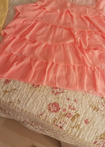 Pembe Fırfırlı Midi Hamile Eteği - Görsel 3