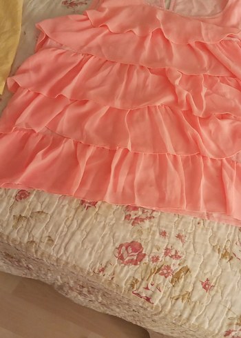 Pembe Fırfırlı Midi Hamile Eteği - Görsel 2