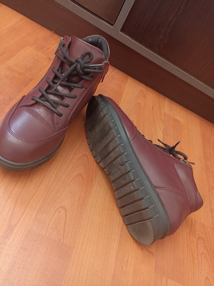 Bordo Kadın Bağcıklı Bot - Görsel 4