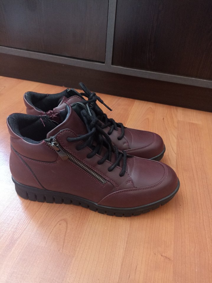 Bordo Kadın Bağcıklı Bot - Görsel 2