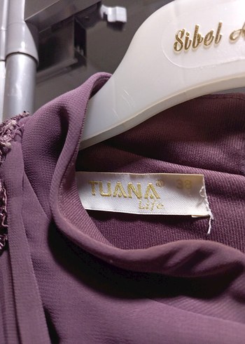 Mor Drapeli Uzun Abiye Elbise - Görsel 2