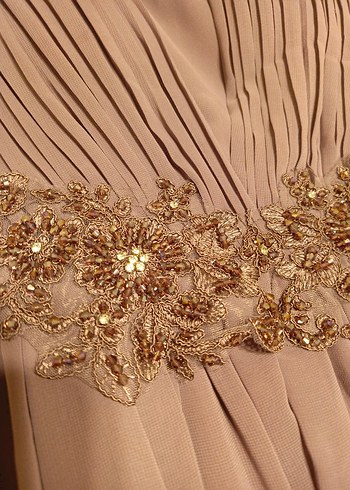 Mor Drapeli Uzun Abiye Elbise - Görsel 5