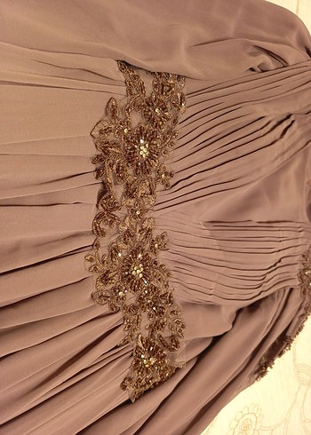 Mor Drapeli Uzun Abiye Elbise - Görsel 6