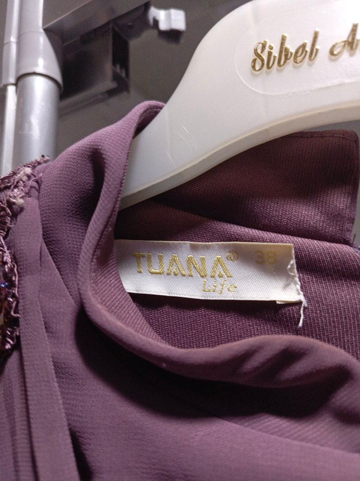 Mor Drapeli Uzun Abiye Elbise - Görsel 2