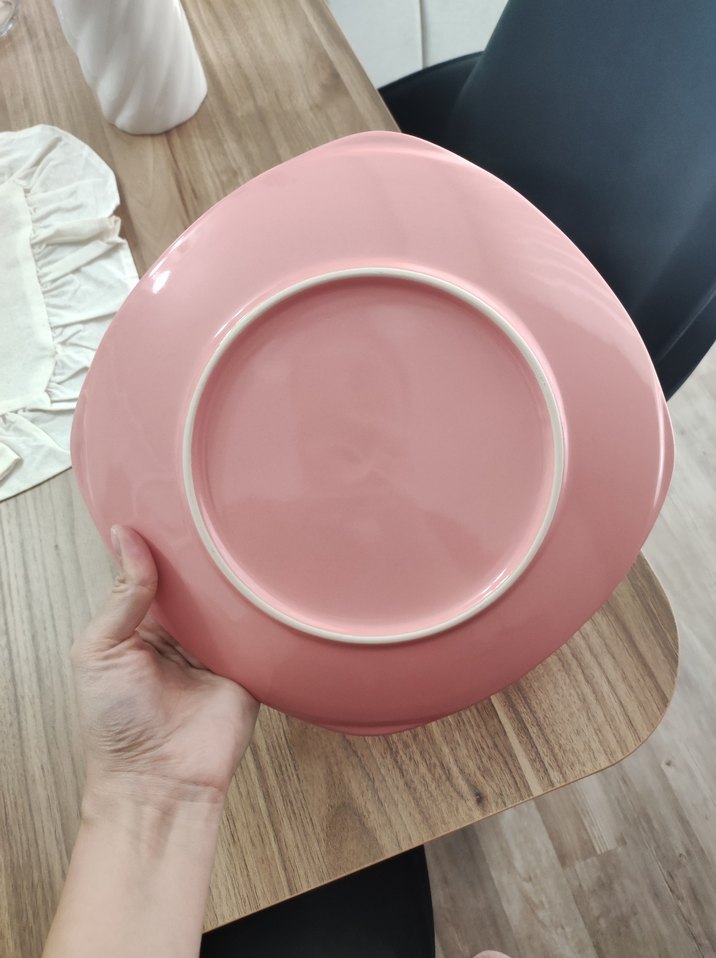 Pastel Pembe servis tabağı keramika 12 adet - Görsel 3