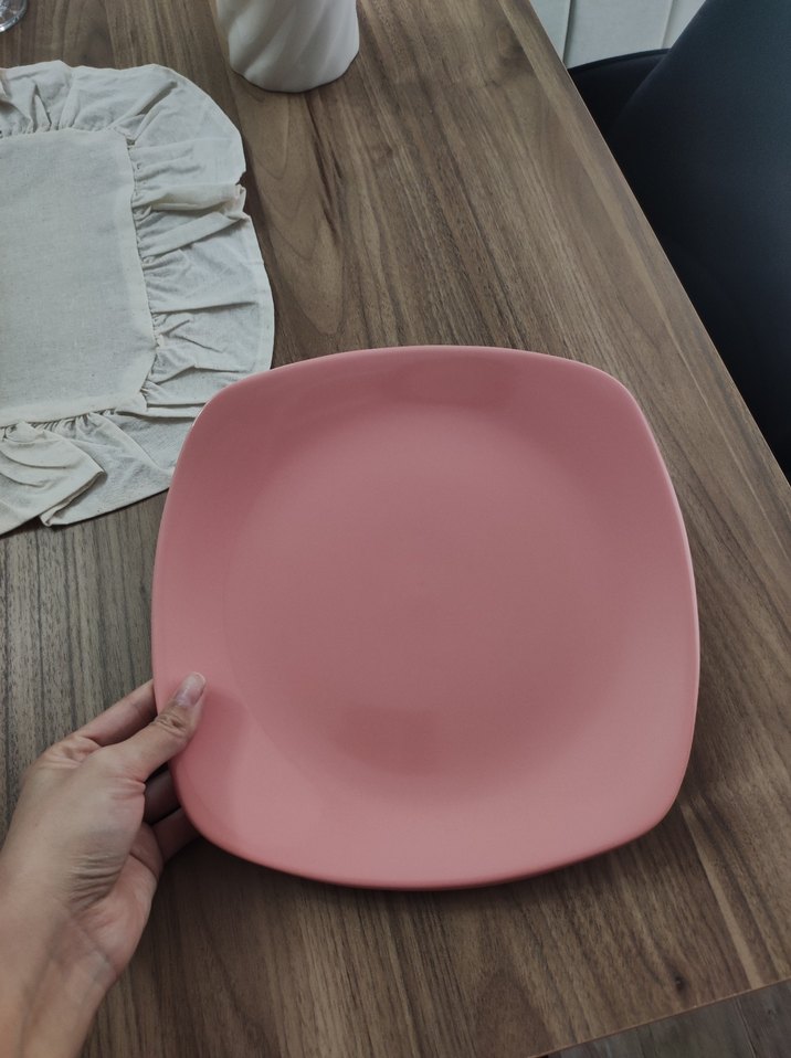 Pastel Pembe servis tabağı keramika 12 adet - Görsel 2
