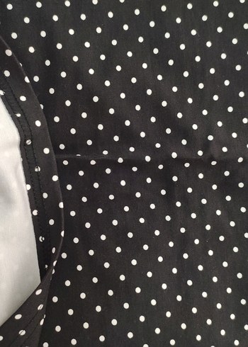 Puantiye Desenli Siyah kalem midi etek - Görsel 2