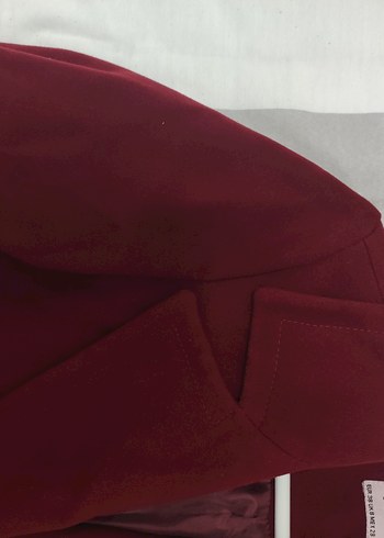 Bordo Uzun Kadın Kaban - Görsel 4