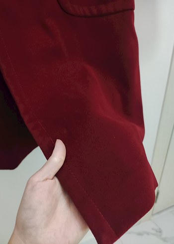 Bordo Uzun Kadın Kaban - Görsel 3