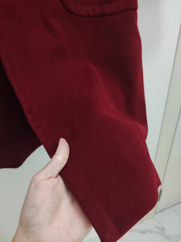 Bordo Uzun Kadın Kaban - Görsel 3