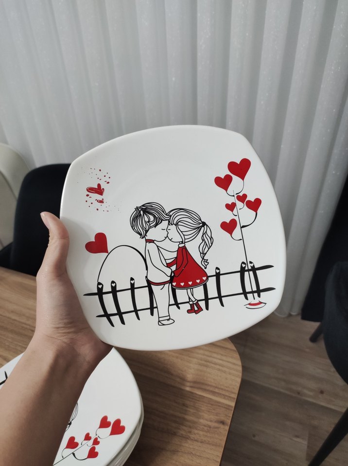 keramika marka 6 adet pasta tabağı - Görsel 3