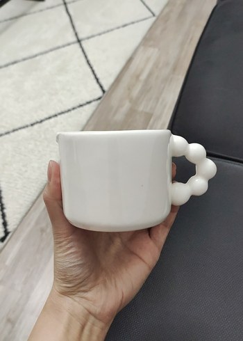 Beyaz Ev Figürlü el yapımı Seramik Kupa - Görsel 5