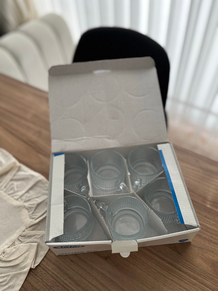 Cam çay kahve kupaları altı adet - Görsel 2