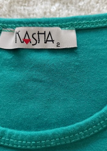Kasha Yeşil Kadın Kısa Kollu Pamuklu Tişört
